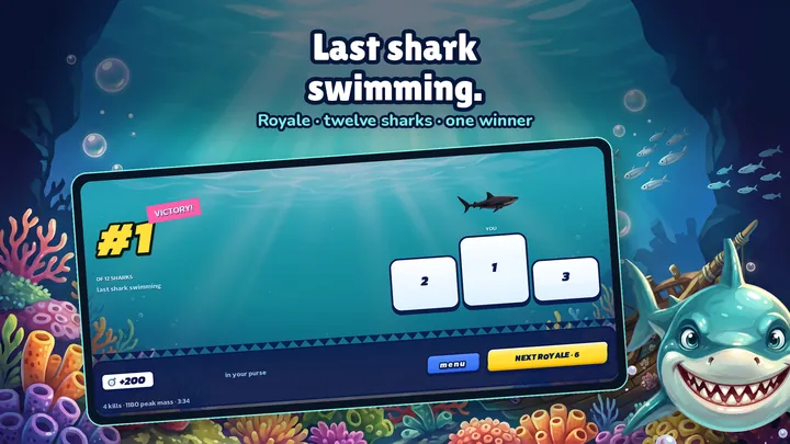 Royale: the winner's podium, last shark swimming